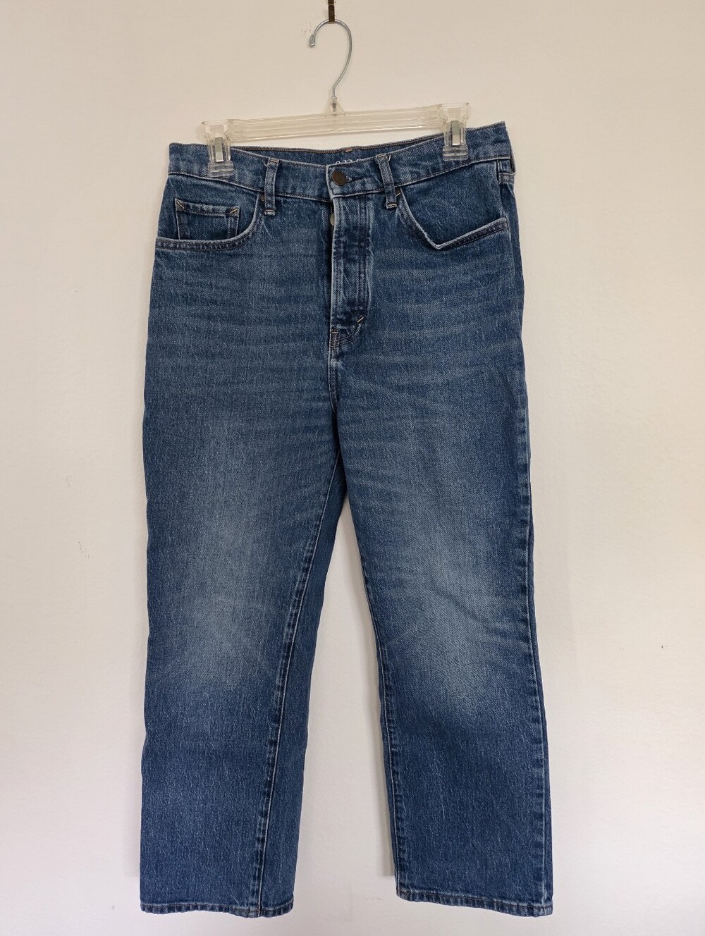 Women's A.N.A. Highest Rise Vintage Straight Leg Jeans in Blue Size 8 Button Fly